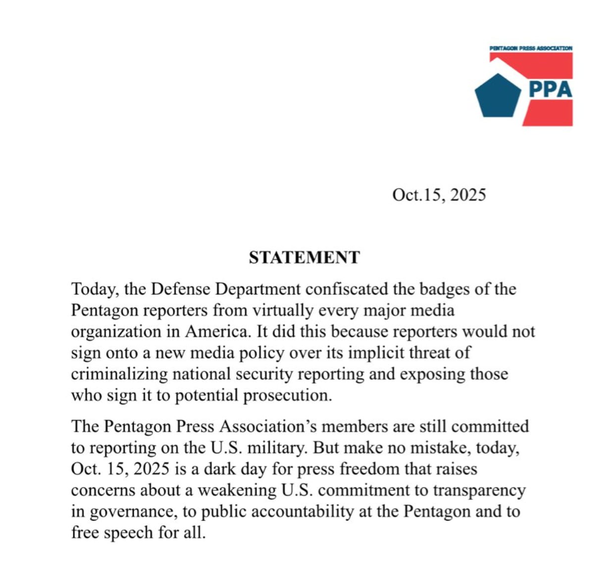 Trump's Pentagon confiscates press passes from major media organizations