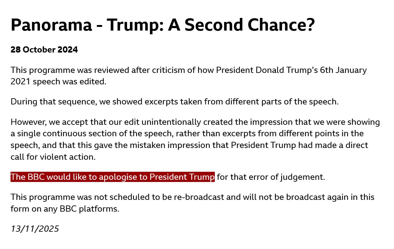 BBC apologizes to Trump over deceptive editing in J6 documentary