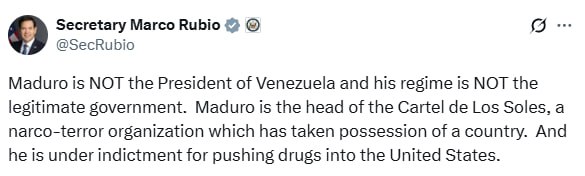 Marco Rubio Declares Maduro a Narco-Terror Leader, Undermining Venezuela's Legitimacy