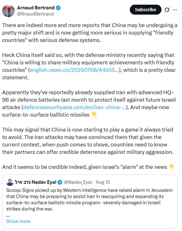 Israel on High Alert as China Moves to Arm Iran with Advanced Missile Systems