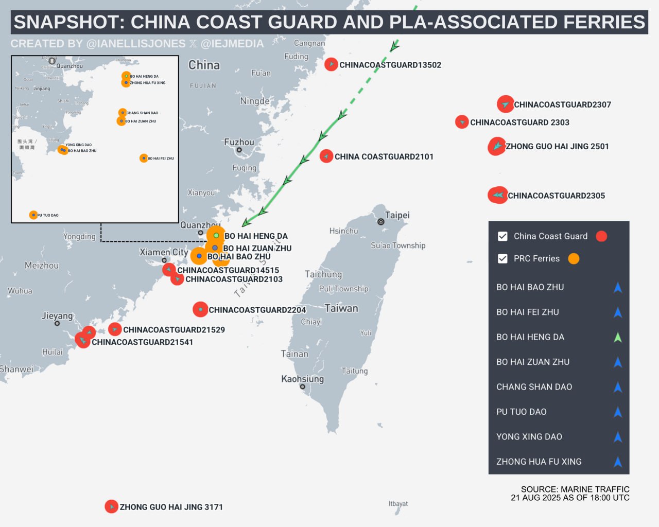 Breaking: PLA Ferries Enter Taiwan Strait, Prepping For Major Exercises