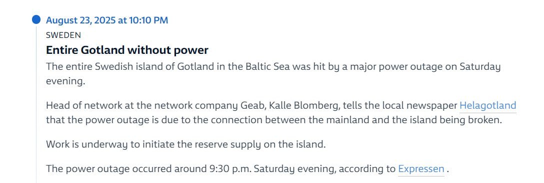 Gotland Faces Major Power Outage Amid Heightened Security Concerns