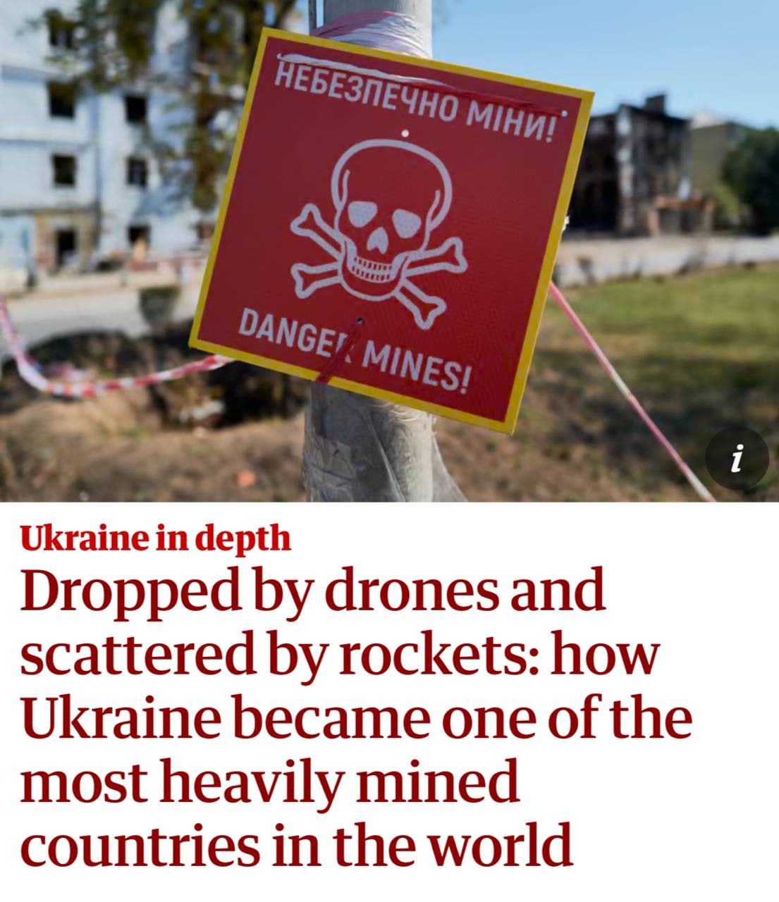 Ukraine's Mine Contamination Surpasses England's Size, Threatens Millions
