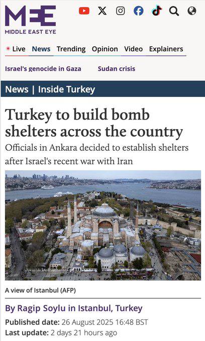 Turkey Prepares for Long-Term Rivalry with Israel, Builds Bomb Shelters