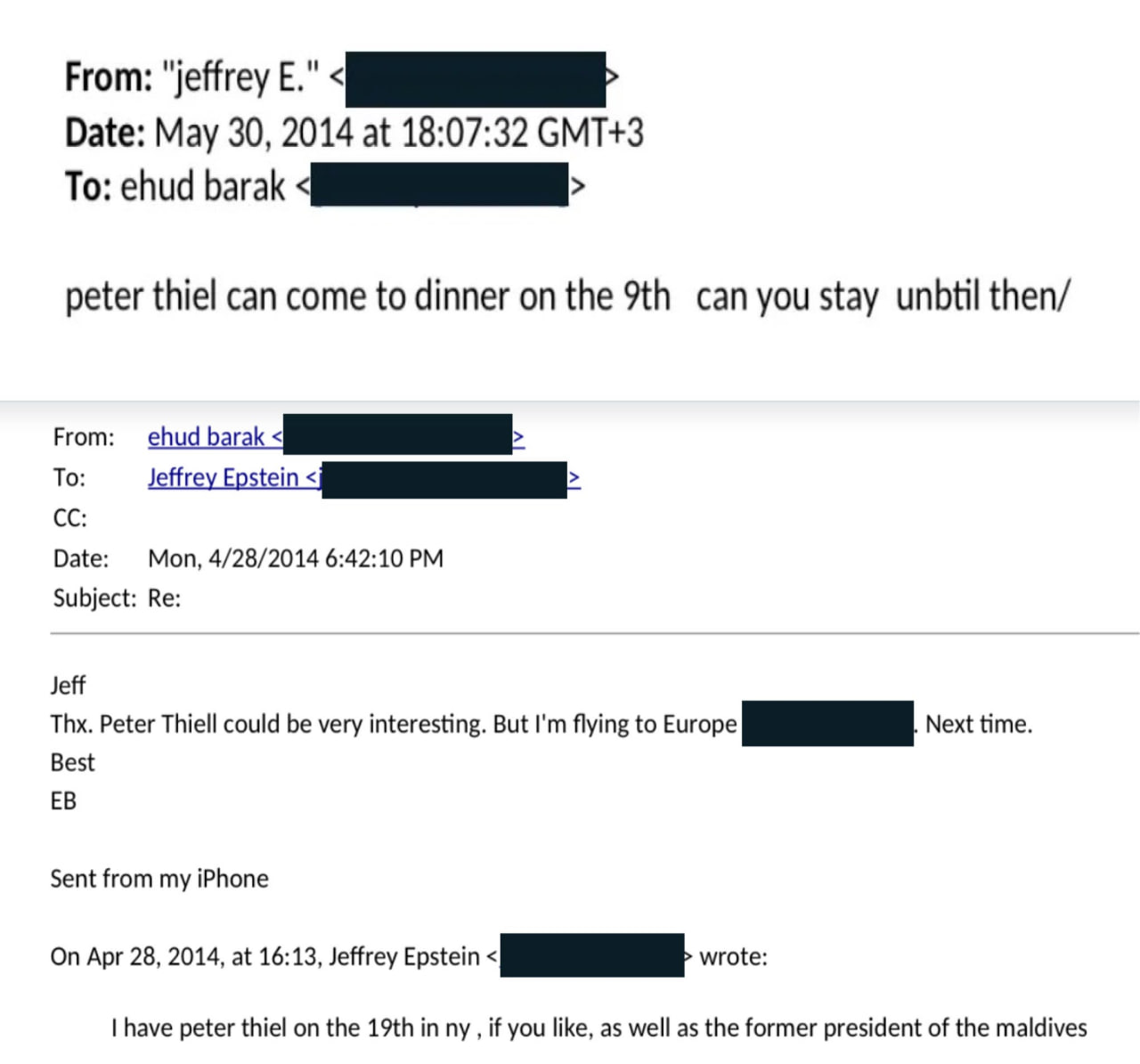 Leaked Emails Link Epstein, Ehud Barak, and Major Tech Investments