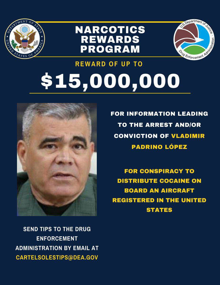 DEA Offers $15M Reward for Arrest of Venezuela's Defense Minister