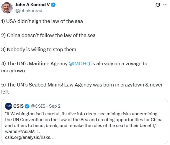 U.S. Deep-Sea Mining Risks Undermining Global Maritime Law, Experts Warn