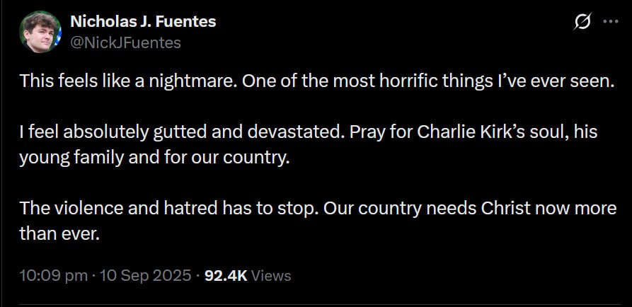 Nick Fuentes Calls for Unity After Charlie Kirk's Tragic Death