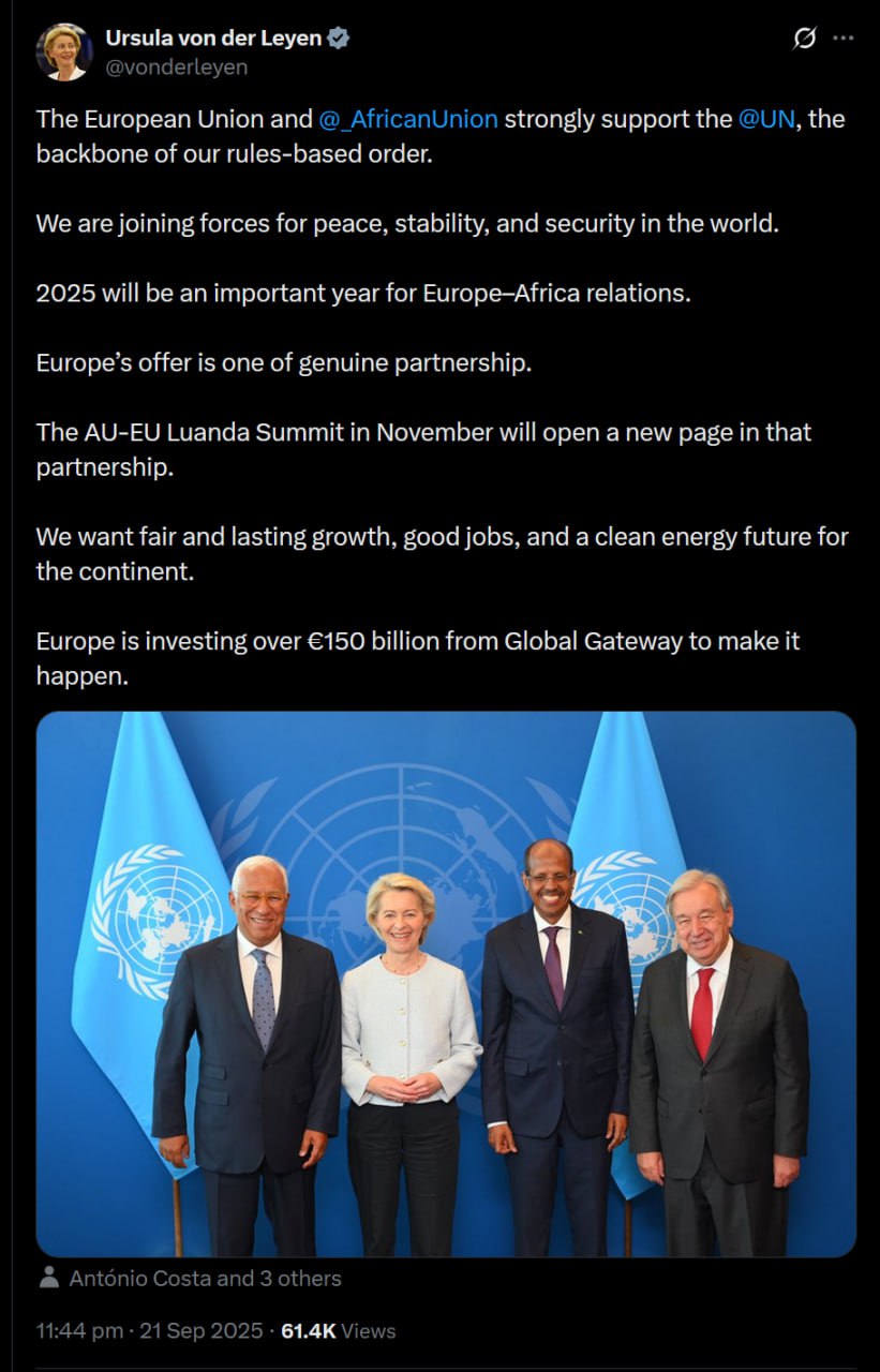 Ursula von der Leyen pledges 150 billion Euros investment in Africa
