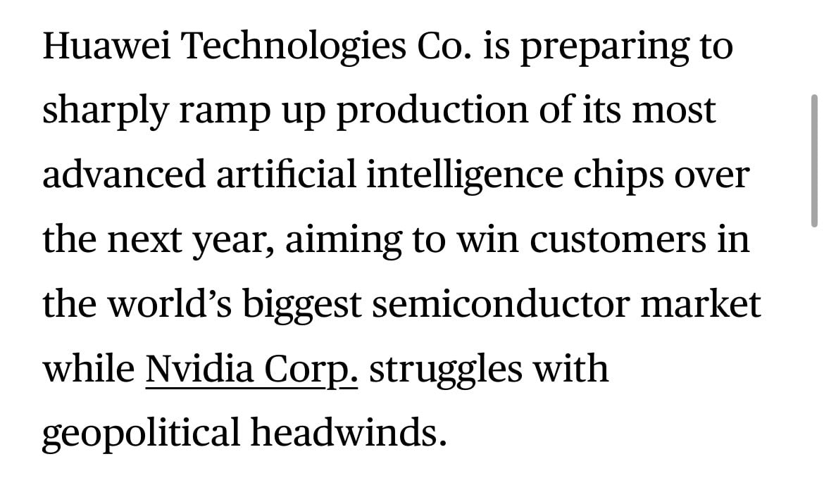Huawei ramps up chip production amid US sanctions as AI bubble grows