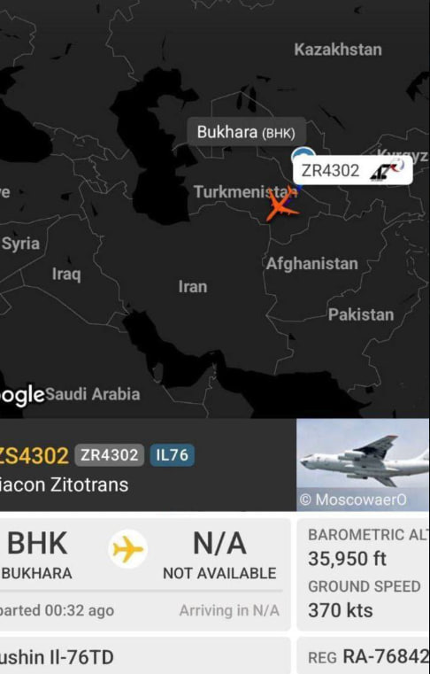 Russian cargo plane heads to Iran amid increased military activity