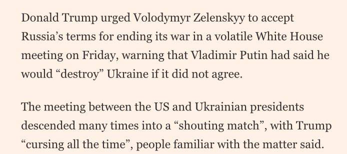 Trump urges Zelenskyy to accept Russia’s terms to end war