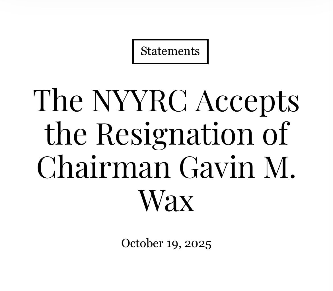 NYYRC accepts Gavin Wax's resignation amid Politico hit piece involvement