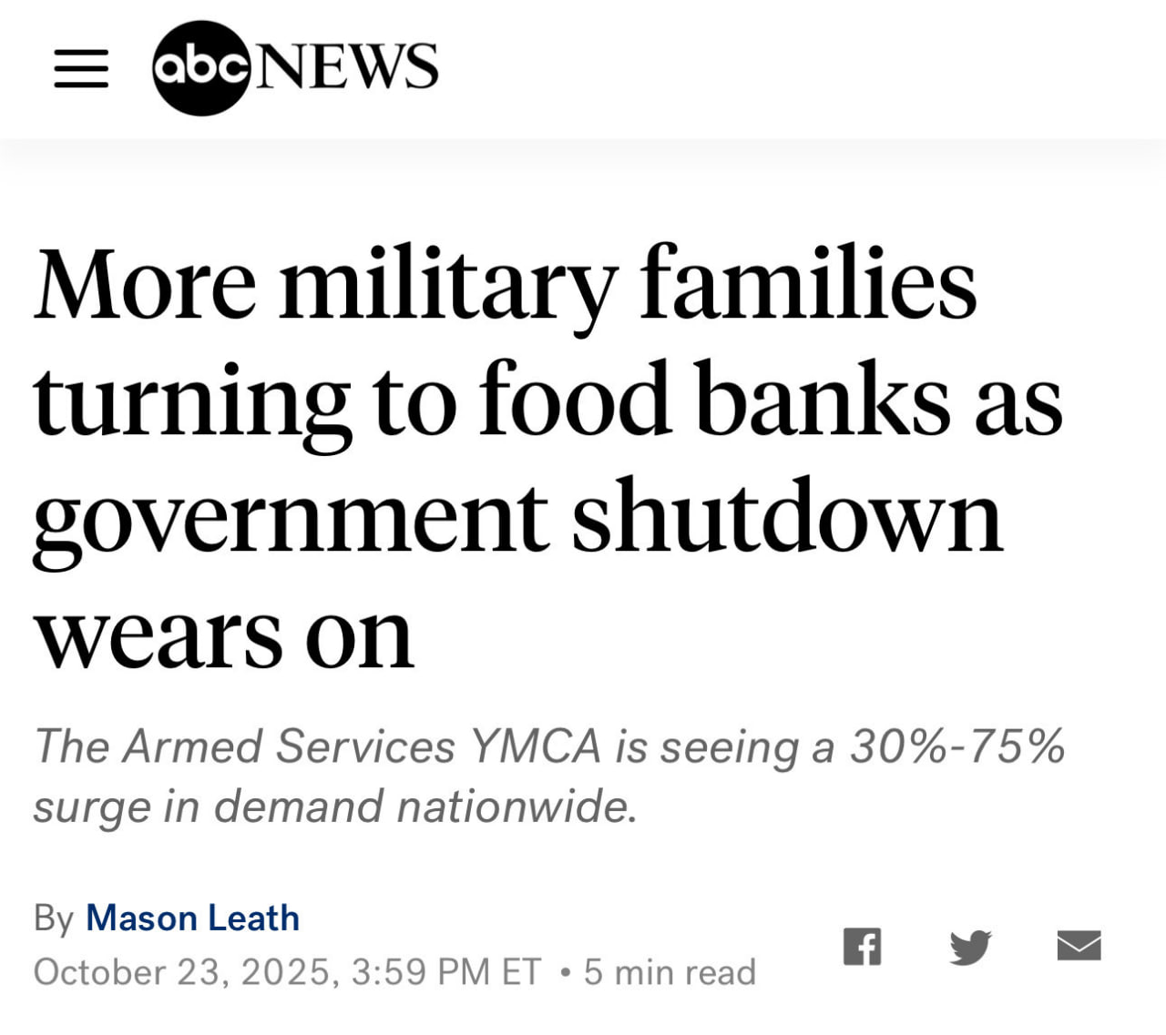 Armed Services YMCA reports 30%-75% increase in food bank demand