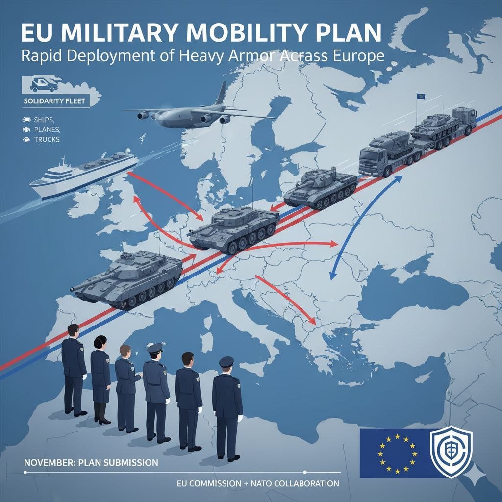 European Commission to unveil military transport plan in November