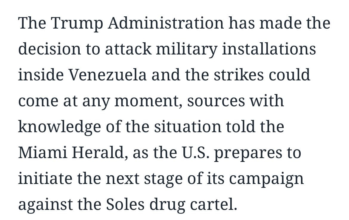Strikes against Venezuela may begin before USS Gerald R. Ford arrives