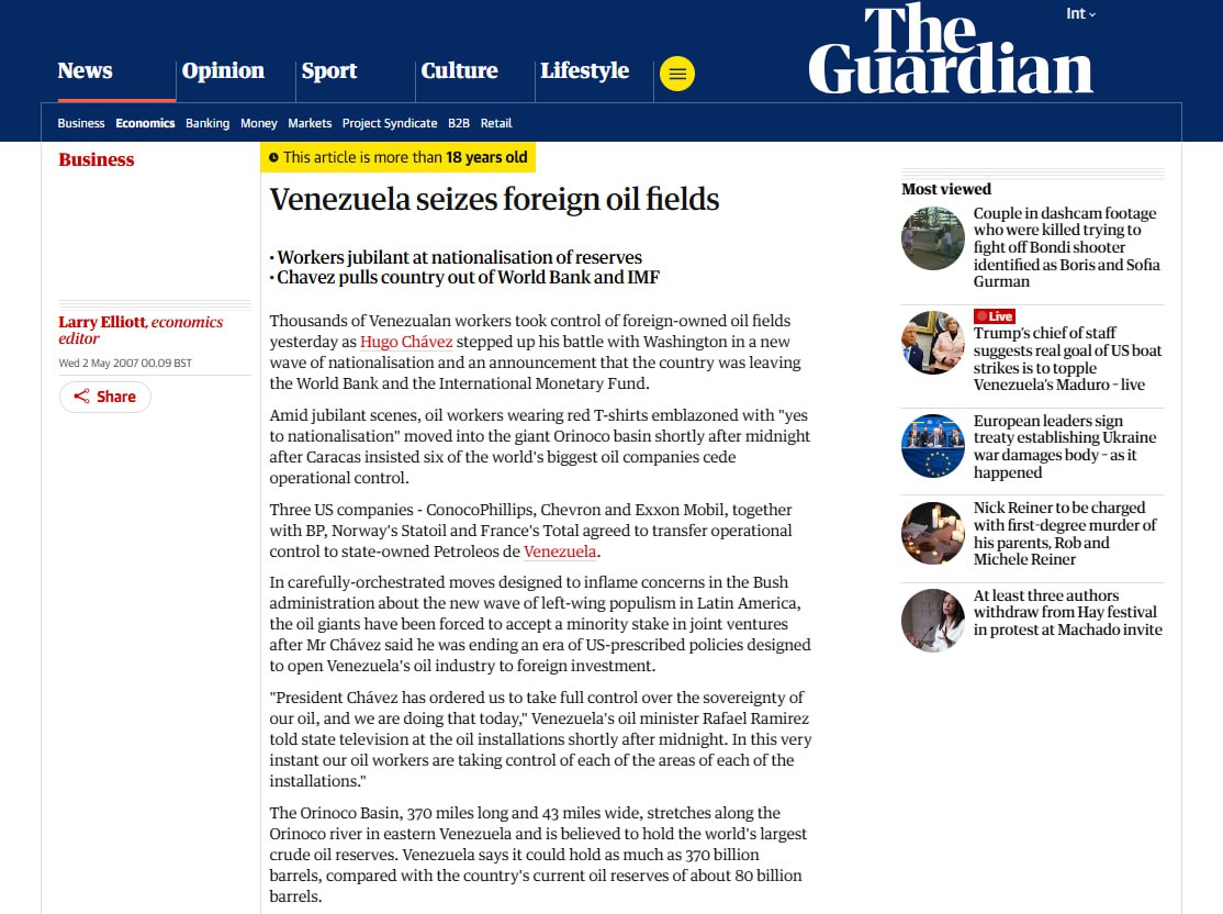 Venezuela seizes foreign oil fields, nationalizes operations