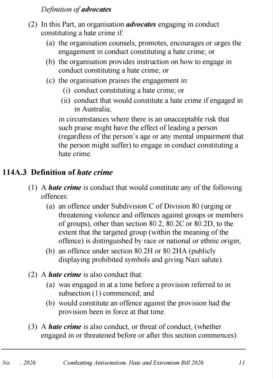 Australia's new laws allow banning of groups for past 'hate crimes'