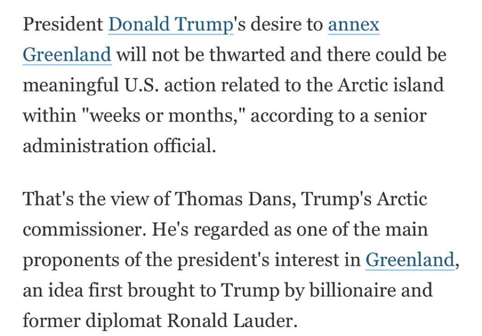 Trump administration official says U.S. action on Greenland imminent