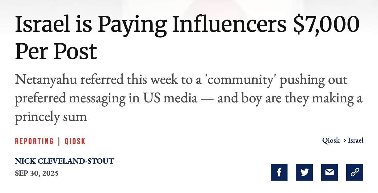 Israeli government compensates influencers $6,100 to $7,300 per post