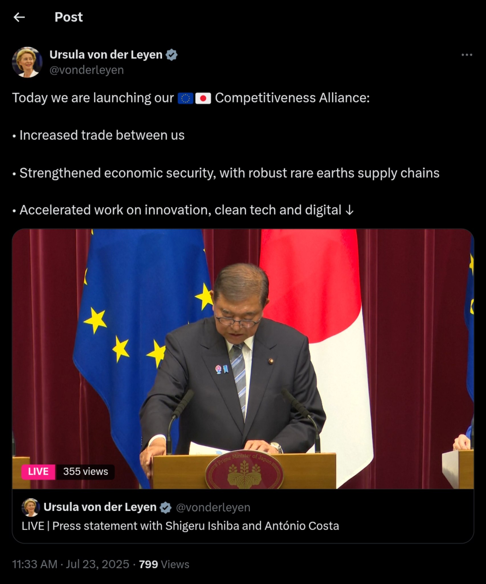 EU and Japan Forge Competitiveness Alliance to Boost Trade and Secure Rare Earths