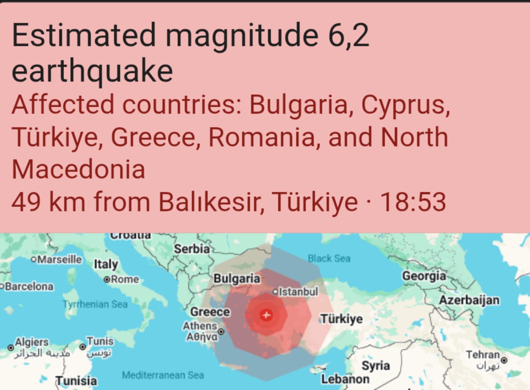 6.2 Magnitude Earthquake Strikes Türkiye, Shaking Neighboring Regions and Raising Alarm