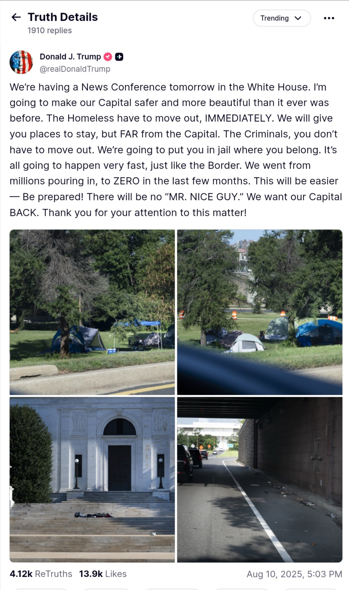 Trump Unveils Bold Plan to Tackle Crime and Homelessness in D.C.