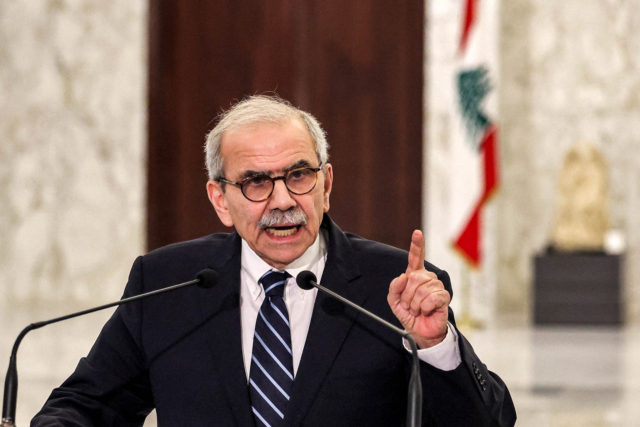 Lebanese PM Warns Hezbollah's Threats Risk Civil War, Calls for Army Arms Control