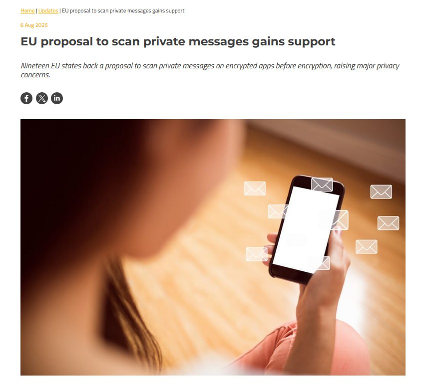 EU Moves to Scan Private Messages for Child Safety, Raising Privacy Alarm Ahead of Vote