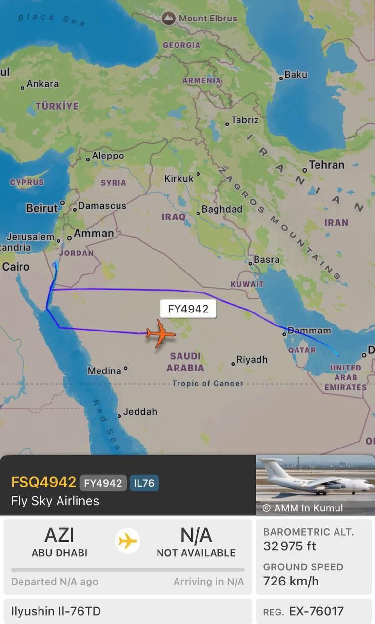 Breaking: UAE Cargo Plane Lands in Israel, Sparks Weapon Supply Speculation