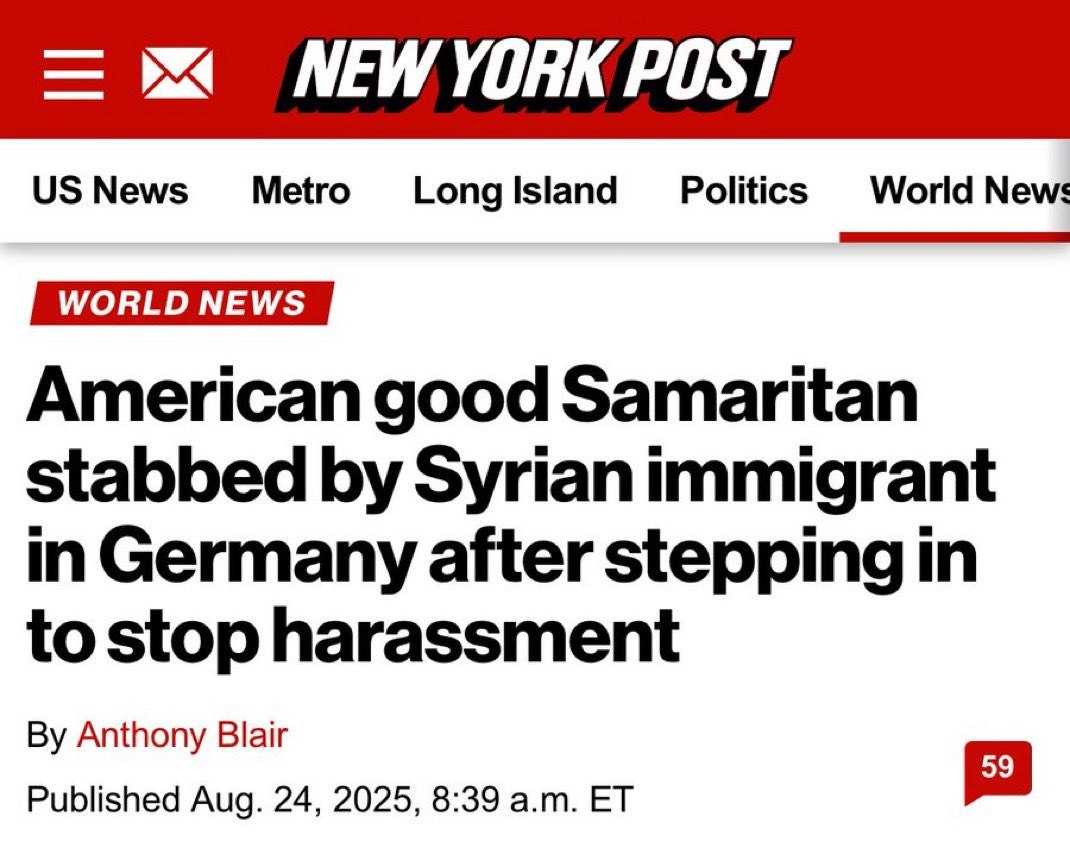 American Good Samaritan Stabbed in Germany While Defending Women
