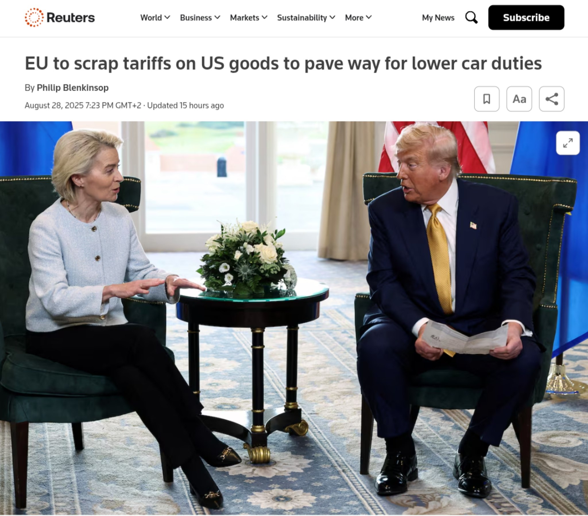EU Moves to Eliminate Tariffs on U.S. Goods, Aiming for Auto Deal