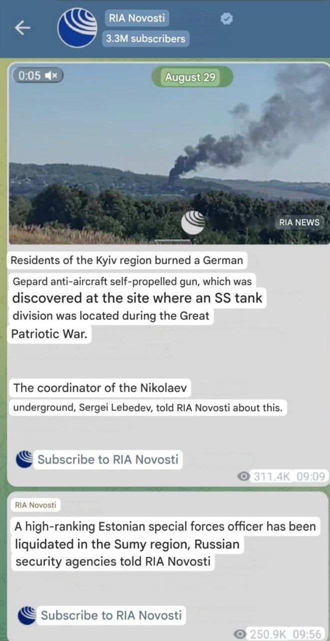Russia's RIA Novosti Pushes Fake Nazi Narratives Against Estonia