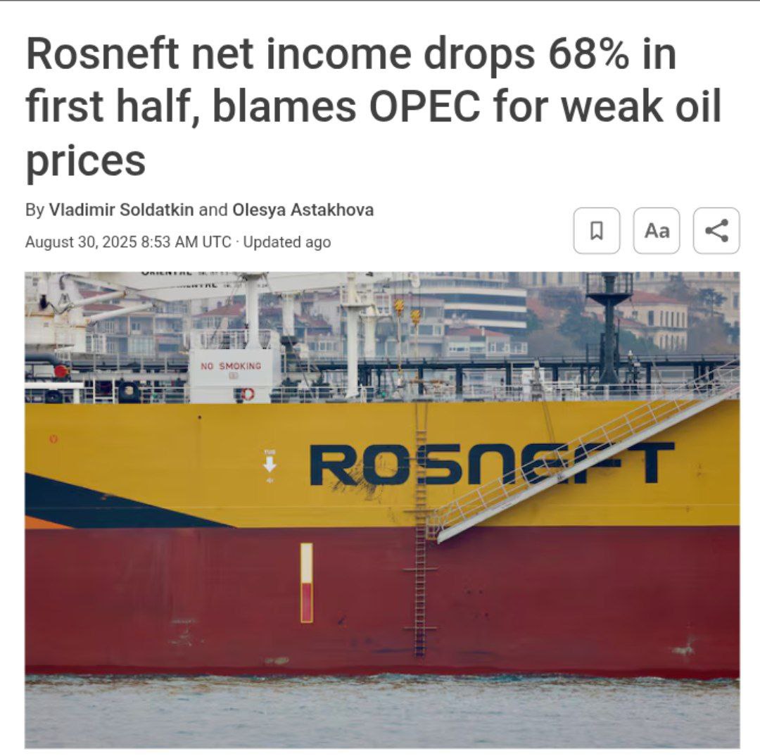 Rosneft's Net Income Plummets 68% Amid Weak Oil Prices