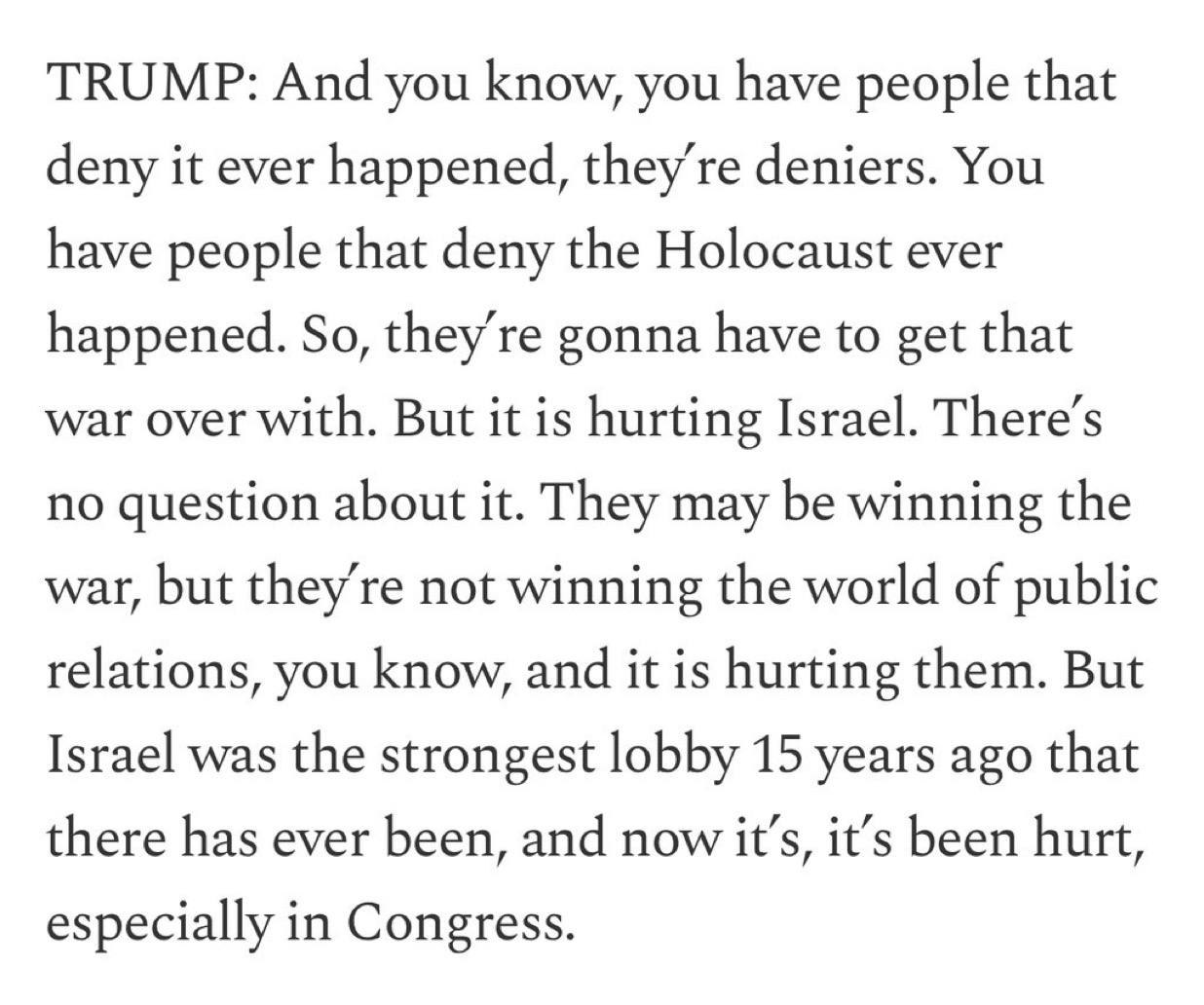Trump Critiques Israel’s PR Strategy Amid Ongoing Conflict