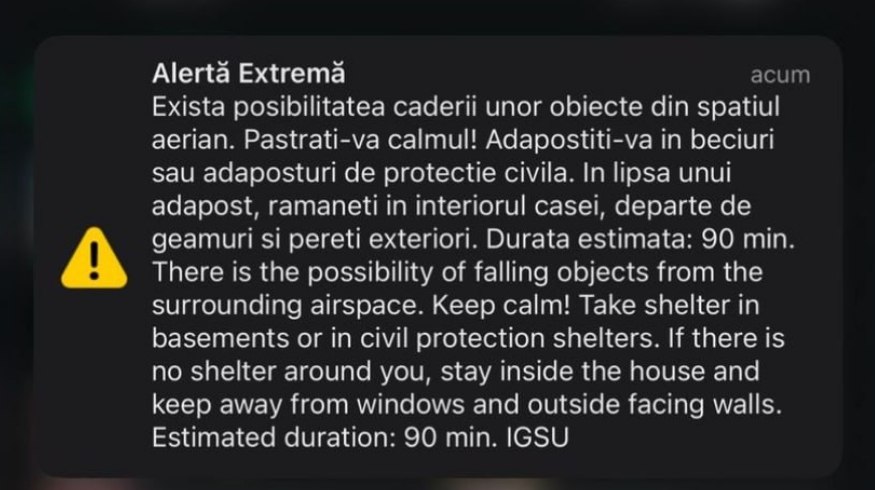 Romanian Residents Warned of Drone Debris as F-16s Respond