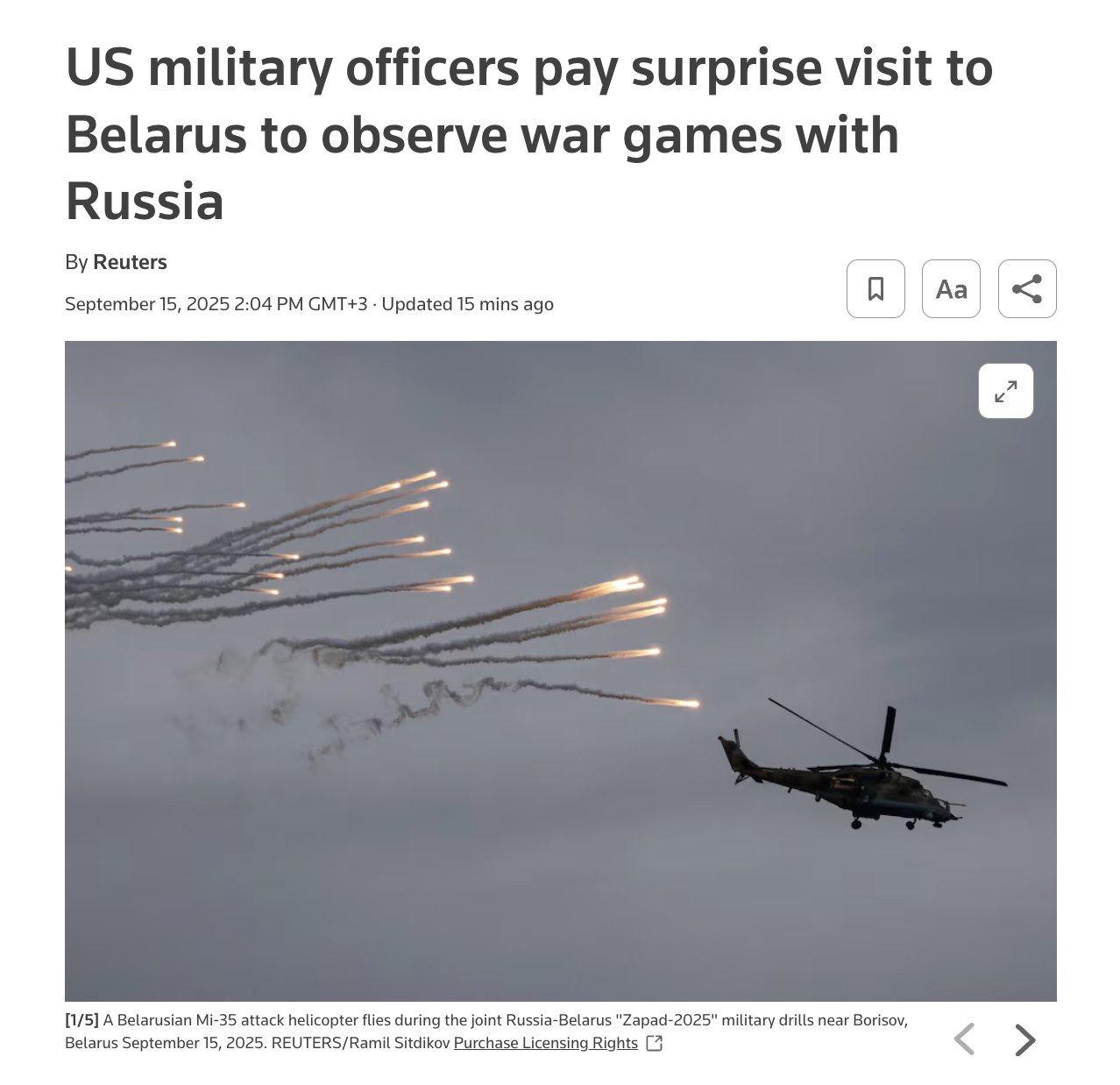 US military officers visit Belarus to observe war games with Russia