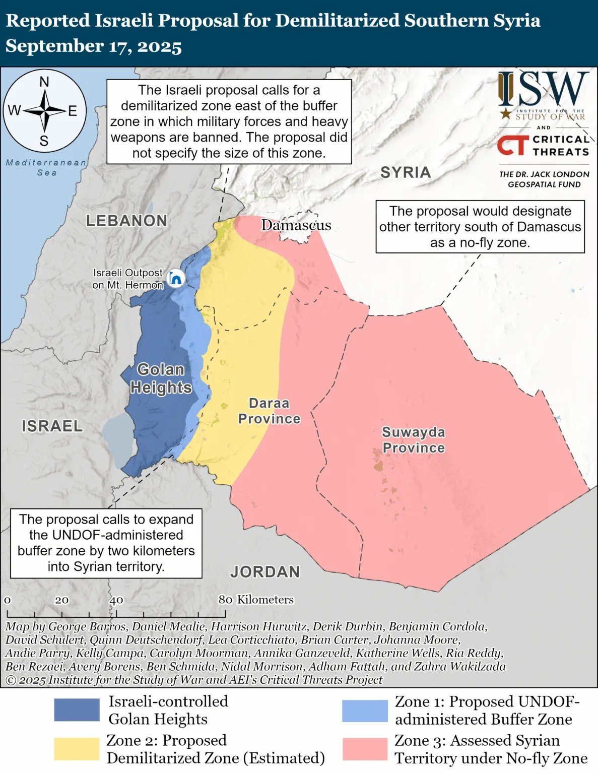 Israel proposes demilitarized zone in southern Syria, expanding UN buffer