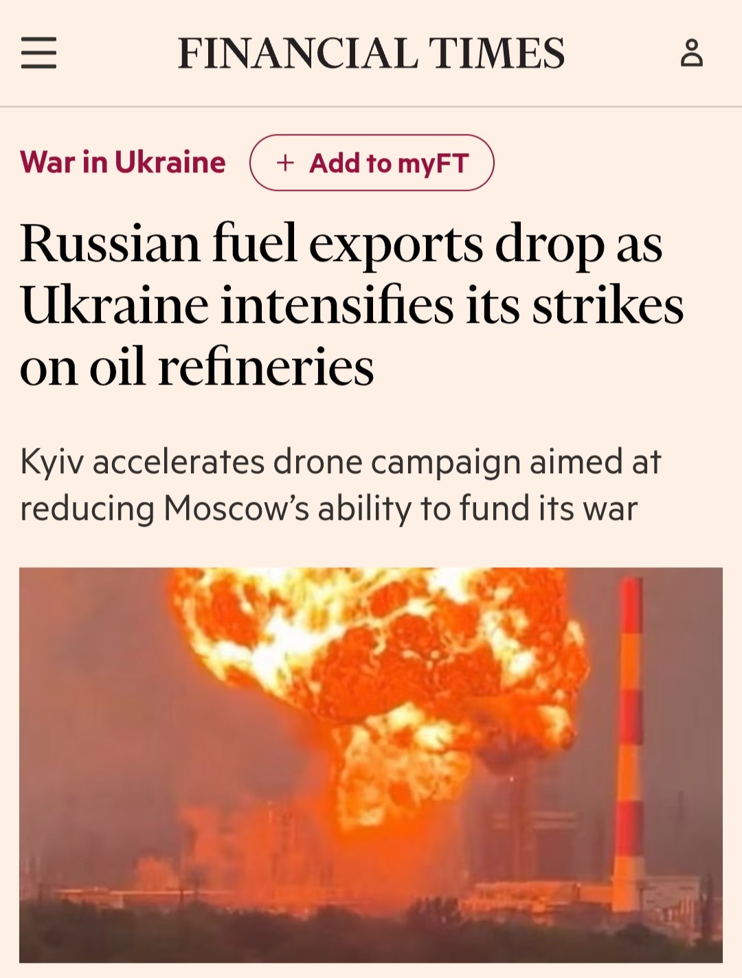 Ukraine strikes on Russian oil refineries disrupt 1 million bpd capacity