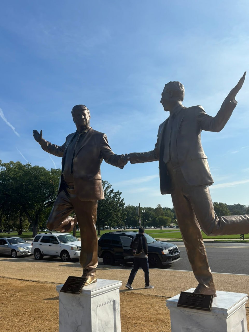 12-Foot Statue of Trump and Epstein Installed on National Mall