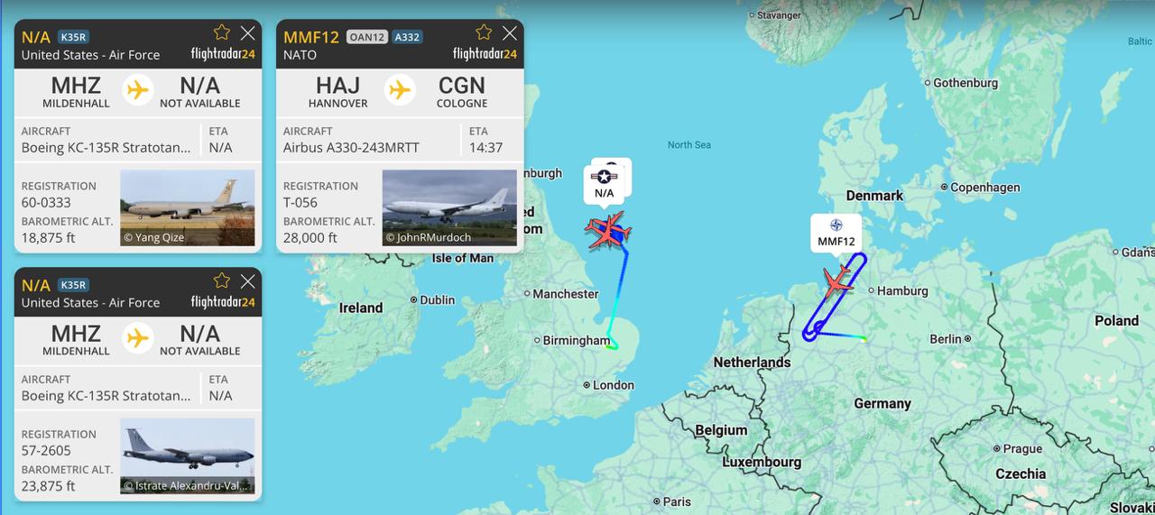 11 NATO member aerial refueling aircraft active across Europe