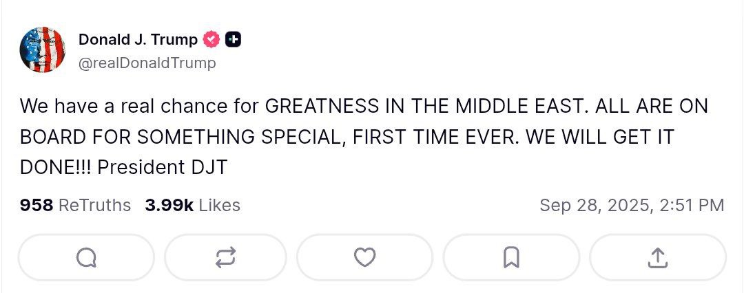 Trump announces opportunity for greatness in the Middle East