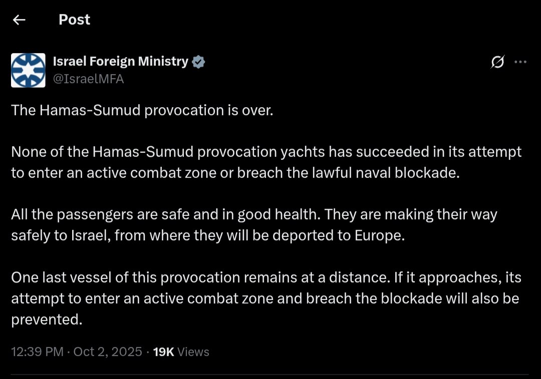 All Hamas-Sumud provocation yachts prevented from breaching naval blockade