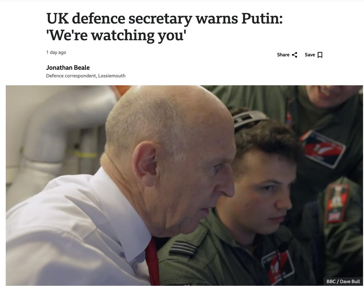 UK Defence Secretary warns Putin: 'We’re hunting your submarines'