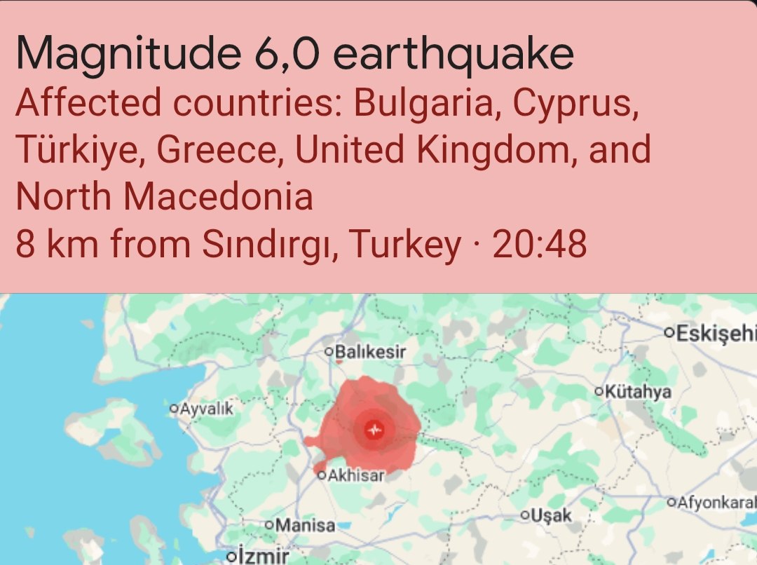6.0 magnitude earthquake hits Sındırgı, western Türkiye