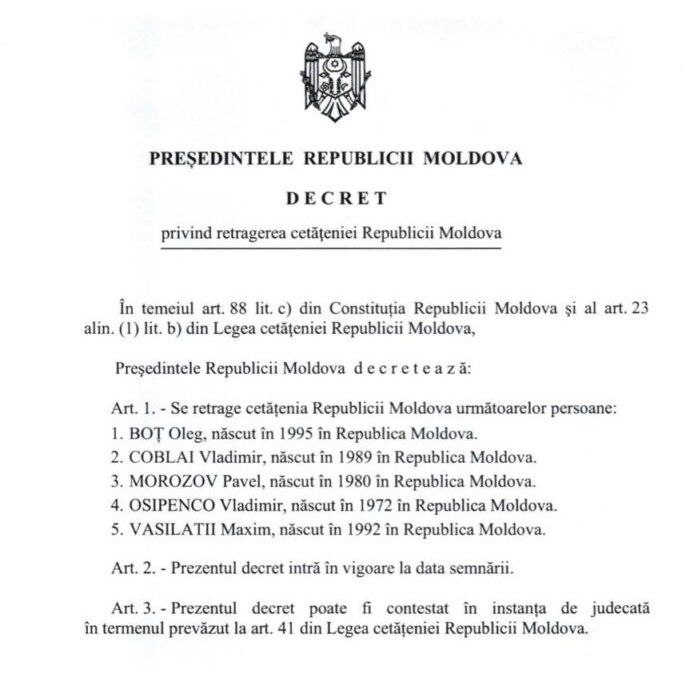 Moldovan authorities revoke citizenship of ethnic Russians in Russian army