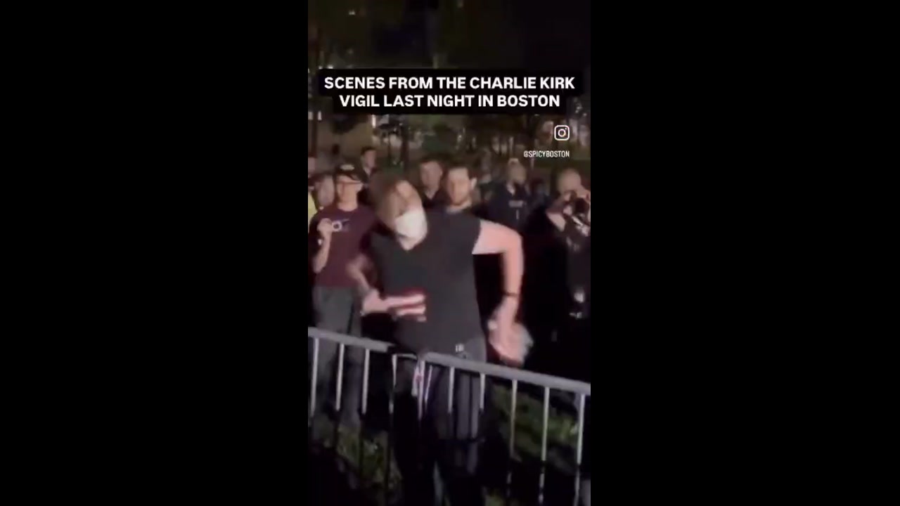 [Video] Masked protesters disrupt Charlie Kirk’s vigil, disrespect American flag
