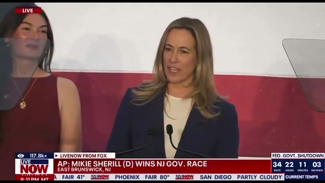 [Video] Democrat Mikie Sherrill elected New Jersey's next governor