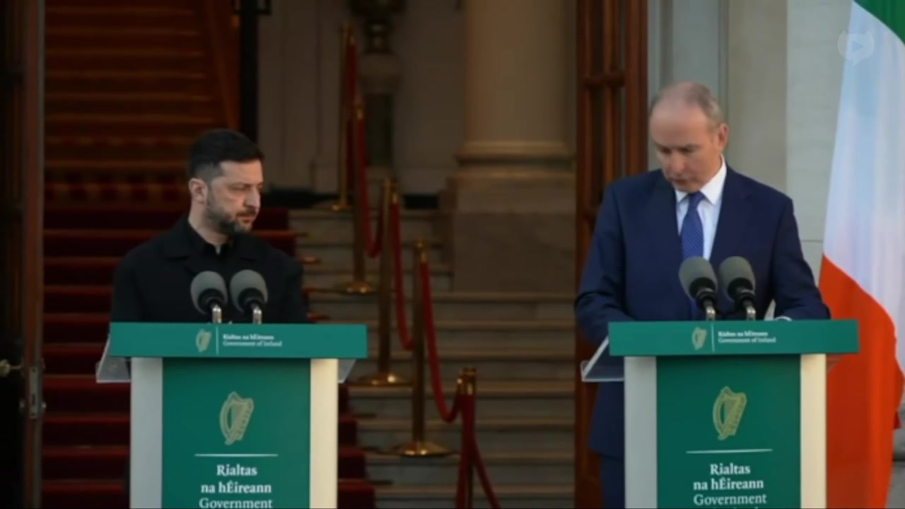 [Video] Irish Prime Minister welcomes Zelensky to Ireland, pledges support for recovery