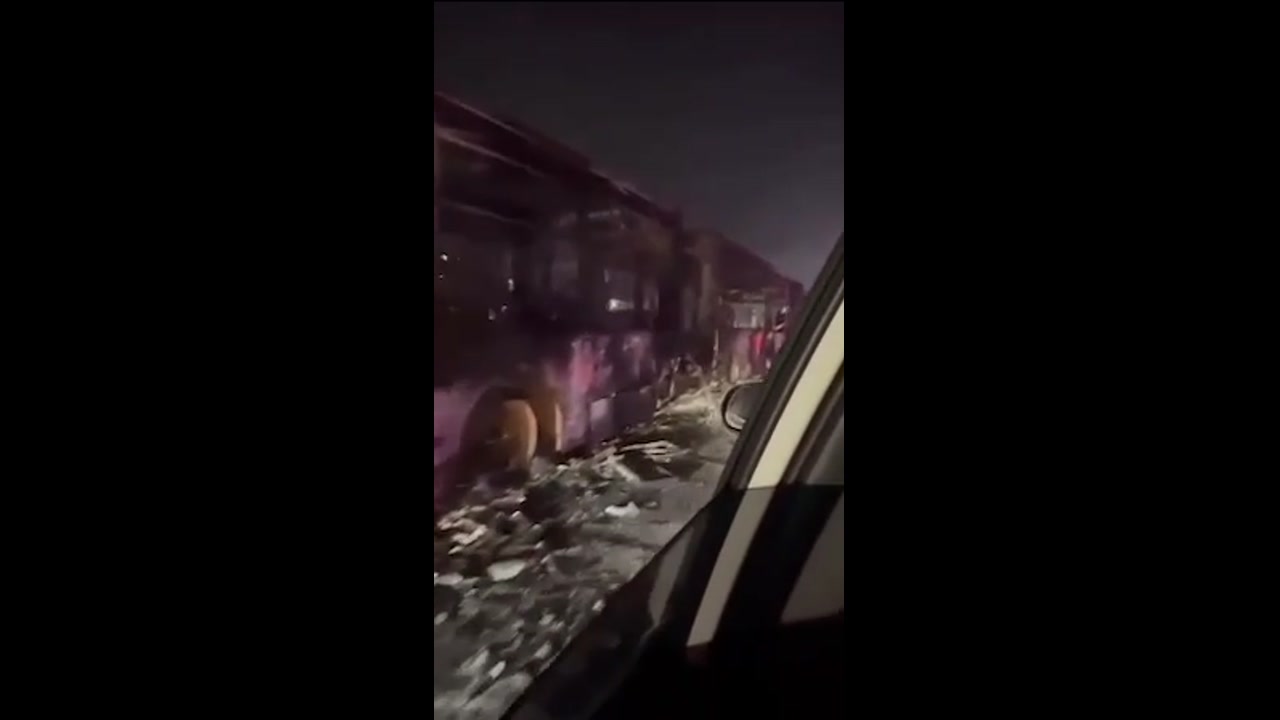 [Video] Protesters set fire to buses in Mashhad, northeastern Iran